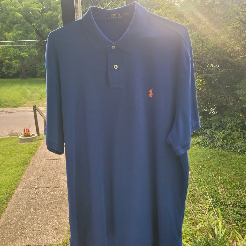 Polo Ralph Lauren Shirt Mens XL Blue Short Sleeve